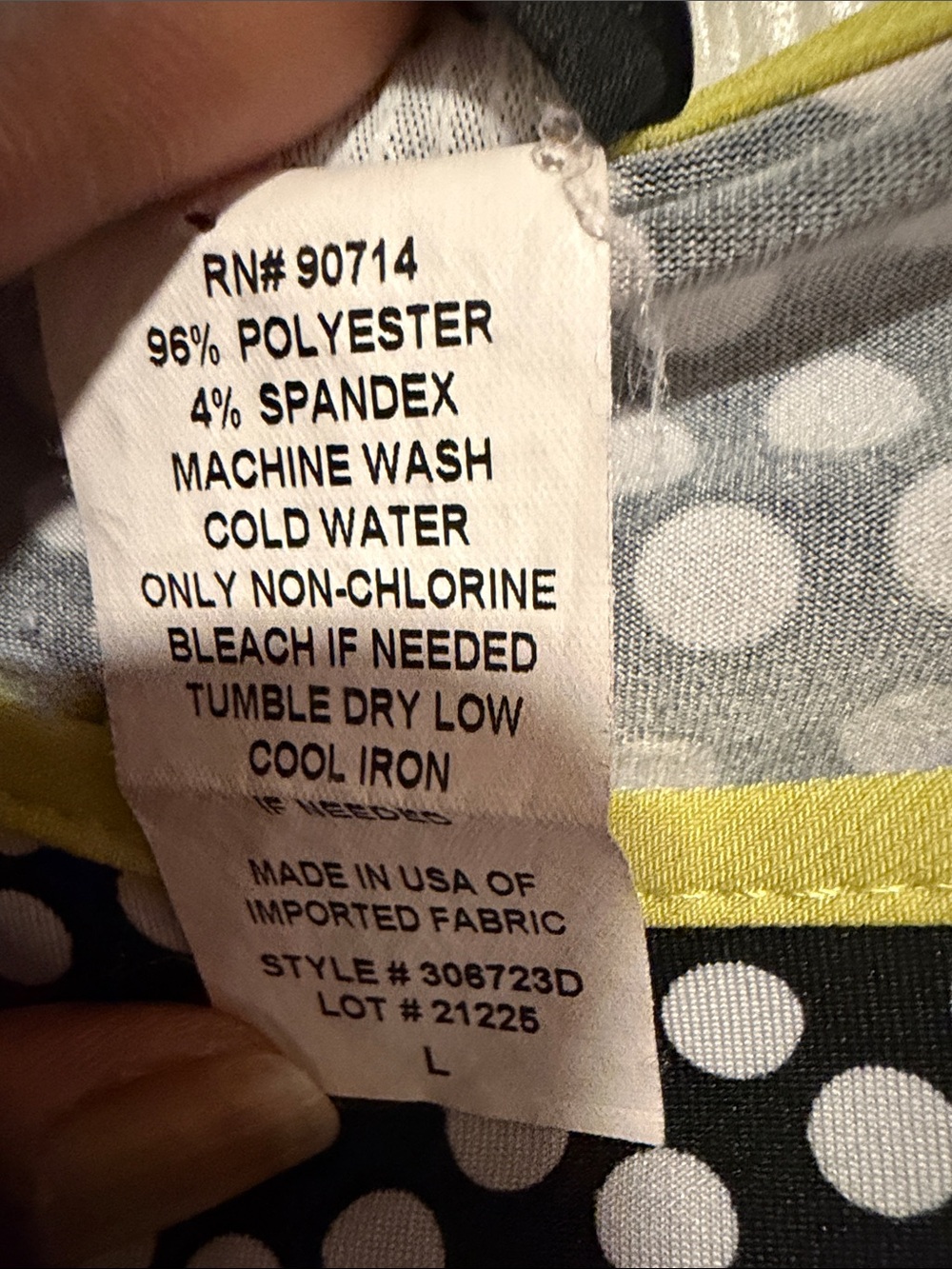 Coco Bianco Black and White Polka Dot Tunic with Yellow Trim - Picture 3 of 6